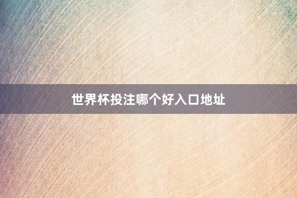 世界杯投注哪个好入口地址